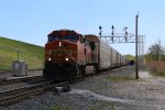 With BNSF 5306 for power, IHB's GA8 pulls west with a short rack train